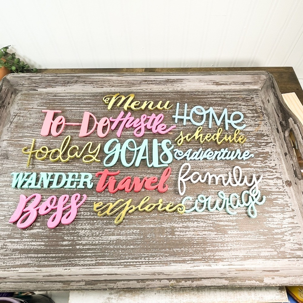 Felt Letter Board Words 14 pc Word Pack, Travel & Goals Theme